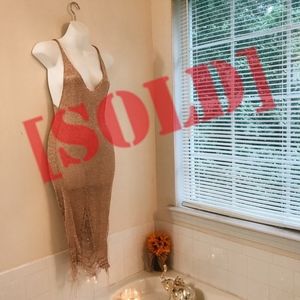 SOLD. Rose Gold wire knitted mesh dress.